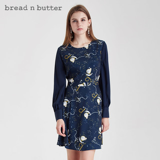 bread n butter 面包黄油 女长袖减龄A字裙收腰连衣裙 7WB0BNBDRSW437064