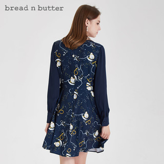 bread n butter 面包黄油 女长袖减龄A字裙收腰连衣裙 7WB0BNBDRSW437064