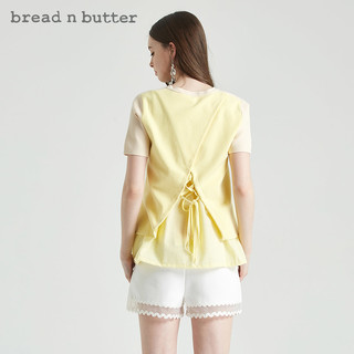 bread n butter 面包黄油 8SBEBNBTOPK592134 女士两件式圆领短袖T恤 裸粉红色 S