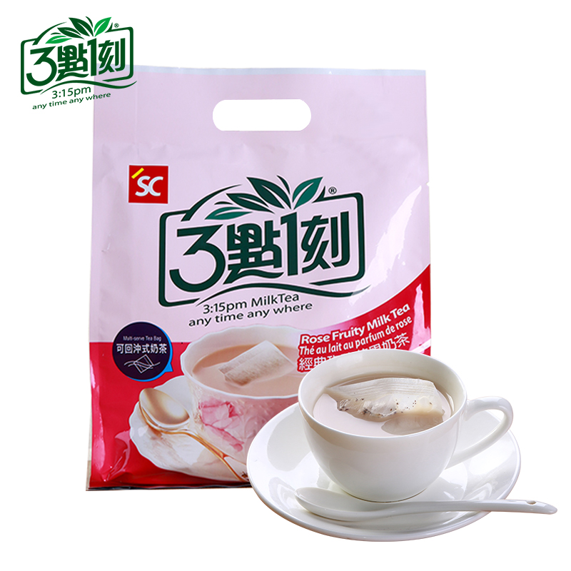 3点1刻 回冲式奶茶粉 (300g、玫瑰花果味、袋装、15包)