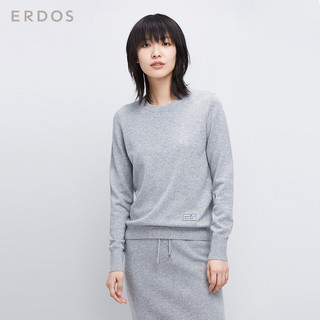 ERDOS 鄂尔多斯 E276A0187 女士圆领套衫羊绒衫 灰色 L