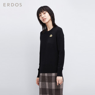 ERDOS 鄂尔多斯 E276A0187 女士圆领套衫羊绒衫 灰色 L