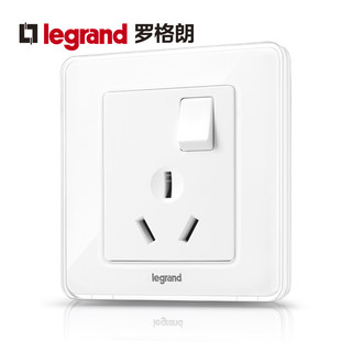 TCL-legrand TCL-罗格朗 逸典 86型 冰莹白色三孔带开关 16A