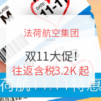 法航+荷兰皇家航空参战！双11大促！