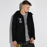 GIORDANO 佐丹奴 04077652 男士迷彩印花连帽风衣 黑色 S