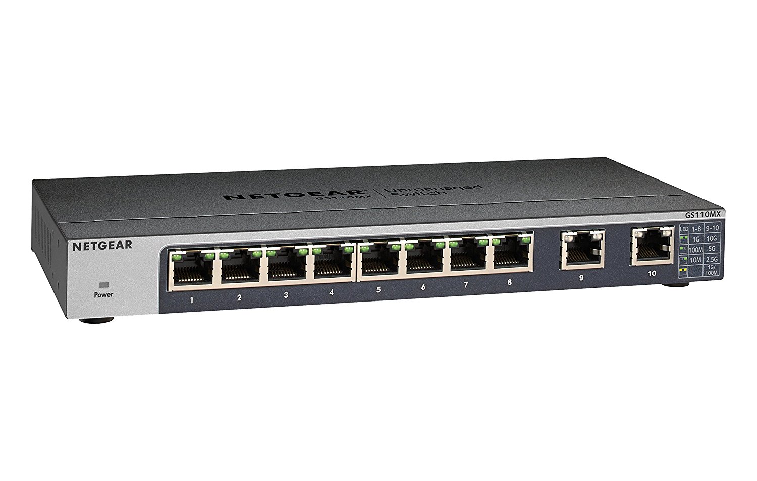 NETGEAR 美国网件 GS110MX GS110MX 8口千兆+2口万兆 交换机