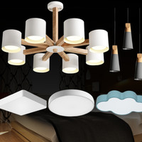 海德照明 HAIDE LIGHTING 吊灯 金属实木灯具（含全套LED光源） 实木套餐
