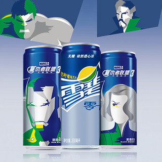  Sprite 雪碧 漫威限量 无糖柠檬味 零度铝罐装 330ml*6听