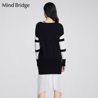 Mind Bridge MQKT226B 女士修身长袖针织衫两件套 黑色 S