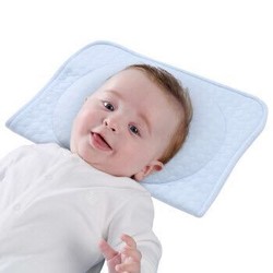 米乐鱼婴儿枕头儿童定型枕防偏头新生儿宝宝枕头1段蓝 *3件