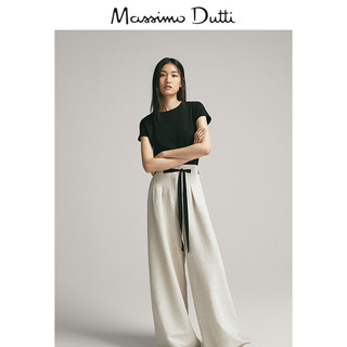 Massimo Dutti 06850901800-23 女士经典款短袖T恤 黑色 S