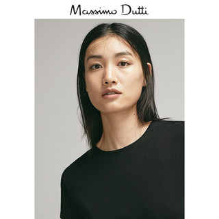Massimo Dutti 06850901800-23 女士经典款短袖T恤 黑色 S