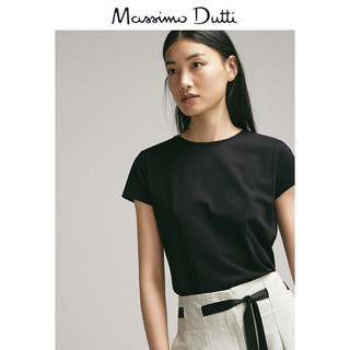 Massimo Dutti 06850901800-23 女士经典款短袖T恤 黑色 S