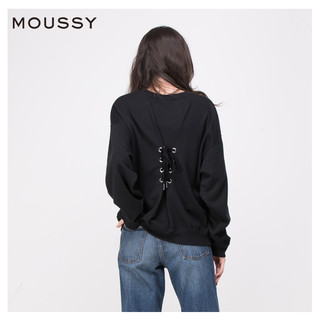 MOUSSY 摩西 028BSY90-0160 女士宽松袖圆领字母印花卫衣 本白色 均码