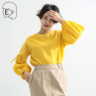E hyphen world gallery 20181A43022 女士日系纯棉灯笼袖罩衫
