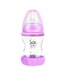 宝倍安婴儿宽口径硼硅玻璃奶瓶防摔耐高温150ml紫色
