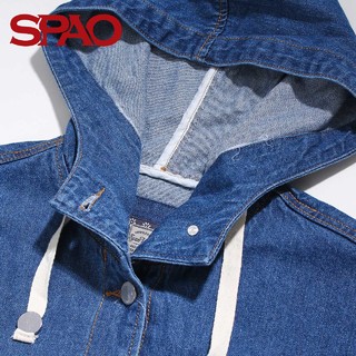 SPAO SPJE823S01 女士字母刺绣连帽外套 靛青 S