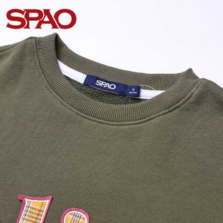 SPAO SPMW822S51 女士字母印花纯色卫衣 军绿 S