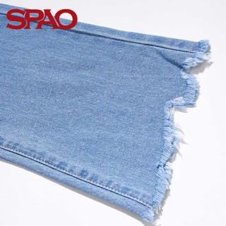 SPAO SPTJ823S01 女式休闲牛仔九分裤 靛青 XS
