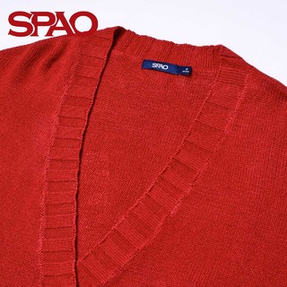 SPAO SPCK811S01 女士纯色V领毛衣开衫 米色 L