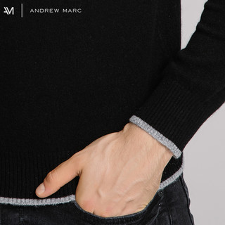 ANDREW MARC YSMM7GW081NY 男士短款纯羊绒衫 黑色 S