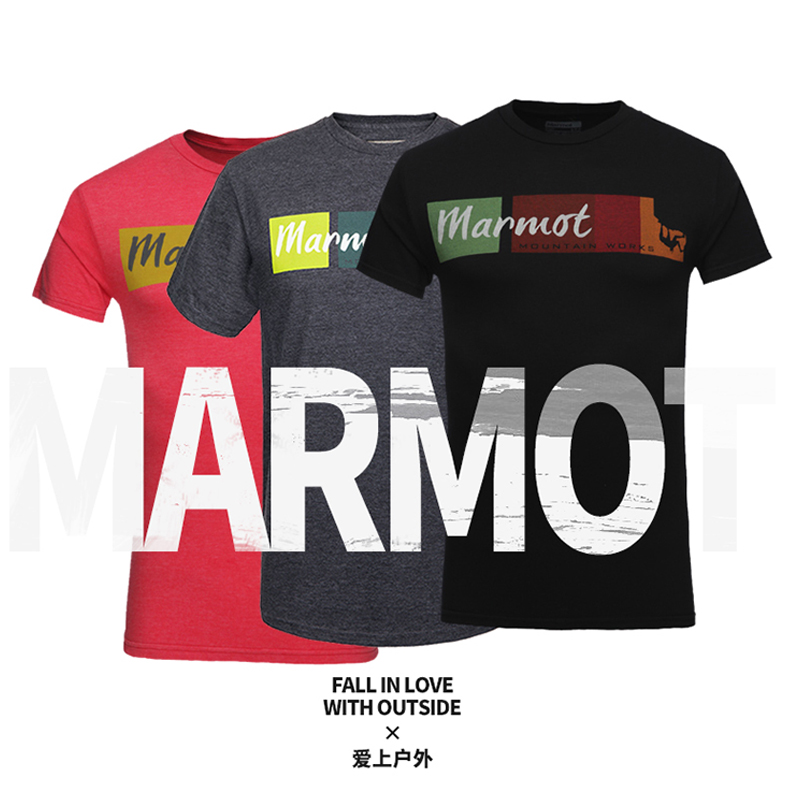  Marmot 土拨鼠 F59600 男士运动短袖T恤