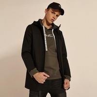 A21 4731114014 男士修身连帽纯色风衣