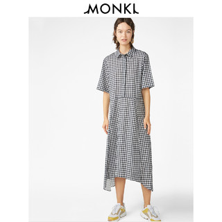 MONKI 0655049 格子翻领短袖连衣裙