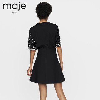 maje H18JIOMA 女士规则褶皱半裙 黑色 36