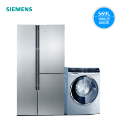 SIEMENS 西门子 对开门冰箱+洗烘一体套装 KA96FA46TI+WD14U5680W