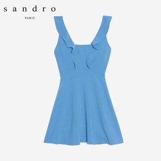 sandro R5027E 女士荷叶边收腰连衣裙