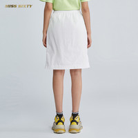 MISS SIXTY 682KJ4030000 运动风系带高腰半身裙 漂白 XS