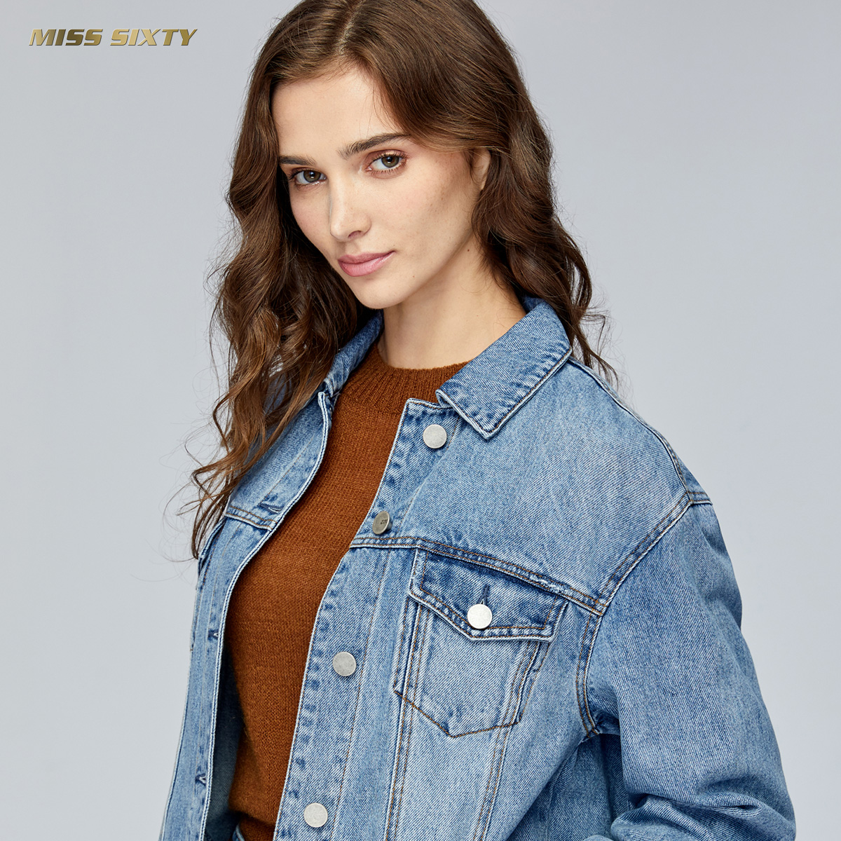 MISS SIXTY 683WJ1830000 女士字母钉珠绣花牛仔外套