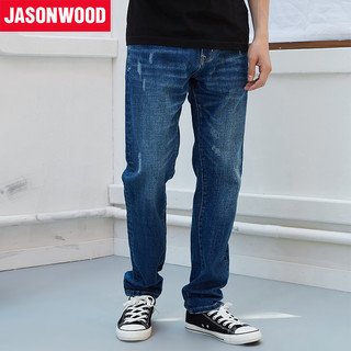 JASONWOOD 181817243 男士宽松水洗直筒牛仔裤