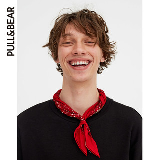 PULL&BEAR 05593599800-24 男士基本款打底圆领运动衫卫衣 黑色 S