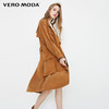 VERO MODA 维莎曼 318121524 女士翻领落肩袖中长款风衣外套