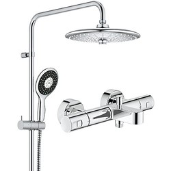 GROHE 高仪 恒温龙头带下出水 淋浴花洒套装 (260mm大顶喷，130mm保颂4键11式组合出水手持）