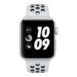 Apple Watch Series 3智能手表（GPS款 42毫米 银色铝金属表壳 白金配黑色 Nike 运动表带 MQL32CH/A）