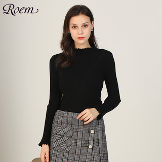 Roem 罗燕 RCKW84913C 女士修身针织衫 深粉色 M