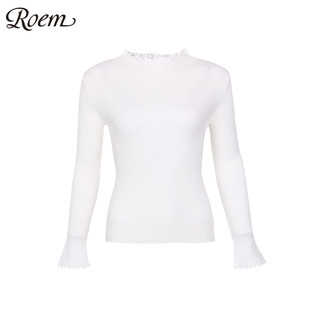 Roem 罗燕 RCKW84913C 女士修身针织衫 深粉色 M