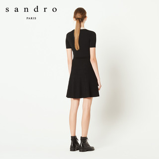 sandro R2761H 女士珠饰领针织连衣裙