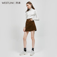 westlink 西遇 D1980917 女士修身高领针织打底衫 白色 S