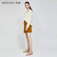 westlink 西遇 D1580757 女士长袖v领针织衫 杏色 M