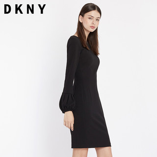 DKNY DD8G1659 女士高腰灯笼袖连衣裙