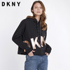 DKNY W83K214 女士休闲印花连帽卫衣 黑色 155/80A