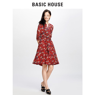 BASIC HOUSE 百家好 HROP529D 女士印花中袖A字裙