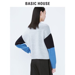 BASIC HOUSE 百家好 HSKT728E 女士圆领拼色针织衫