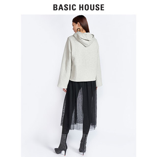 BASIC HOUSE 百家好 HRTS727B 女士连帽印花喇叭袖卫衣