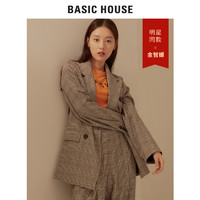 BASIC HOUSE 百家好 HSJK628B 长袖格子西装外套