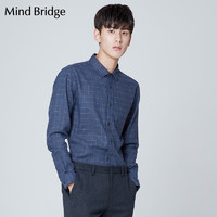 Mind Bridge MSWS710B 男士休闲修身长袖衬衫 藏青色 M